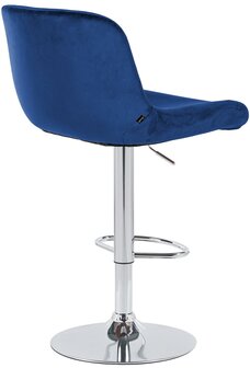 2-delige set barkrukken Silin Chroom Fluweel, Blauw