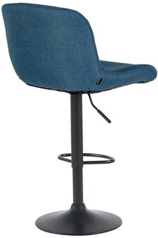 2-delige set barkrukken Silin Zwart Stof, Blauw