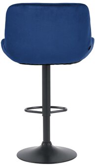 2-delige set barkrukken Silin Zwart Fluweel, Blauw
