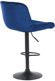 2-delige set barkrukken Silin Zwart Fluweel, Blauw