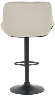 2-delige set barkrukken Silin Zwart Fluweel, Creme