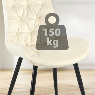 Set van 2 eetkamerstoelen Rissfird, Creme