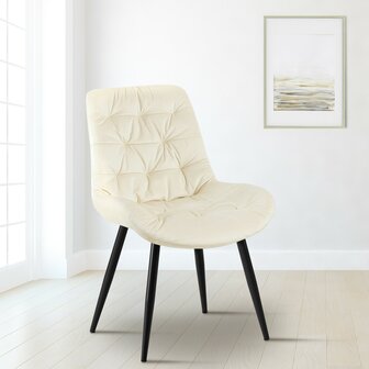 Set van 2 eetkamerstoelen Rissfird, Creme