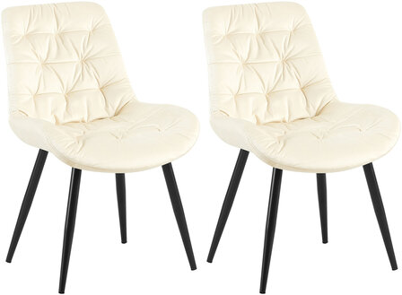 Set van 2 eetkamerstoelen Rissfird, Creme