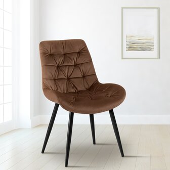 Set van 2 eetkamerstoelen Rissfird, Bruin
