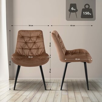 Set van 2 eetkamerstoelen Rissfird, Bruin