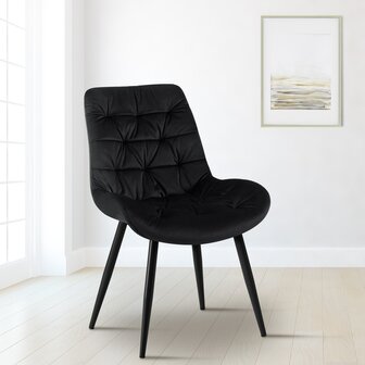 Set van 2 eetkamerstoelen Rissfird, Zwart
