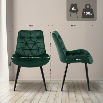 Set van 2 eetkamerstoelen Rissfird, Groen