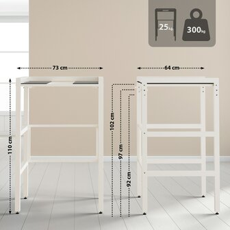 Wasmachineplank Gennat, Wit