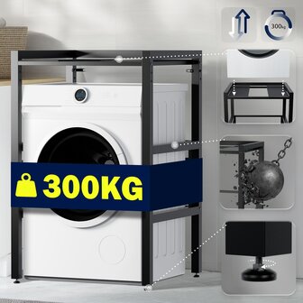 Wasmachine rek Gennat, Zwart