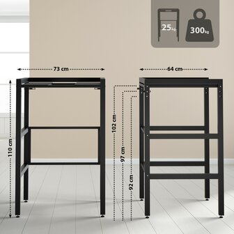 Wasmachine rek Gennat, Zwart