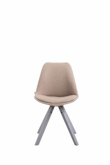 Bezoekersstoel Teulouso Stof Square grijs, Taupe