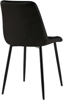 2-delige set eetkamerstoel Goffird fluweel, Zwart