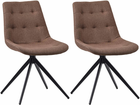 2-delige set eetkamerstoel Marne Stof, Taupe