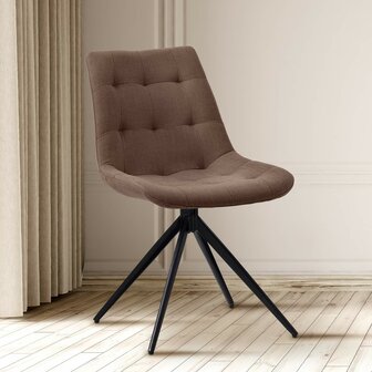 2-delige set eetkamerstoel Marne Stof, Taupe