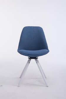 Bezoekersstoel Treyos Draaibaar Wit Stof Rond, Blauw