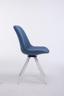 Bezoekersstoel Treyos Draaibaar Wit Stof Rond, Blauw