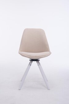 Bezoekersstoel Treyos Draaibaar Wit Stof Rond, Creme