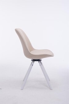 Bezoekersstoel Treyos Draaibaar Wit Stof Rond, Creme