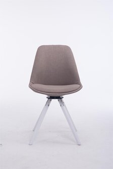 Bezoekersstoel Treyos Draaibaar Wit Stof Rond, Taupe