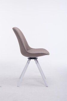 Bezoekersstoel Treyos Draaibaar Wit Stof Rond, Taupe