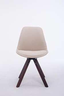 Bezoekersstoel Treyos Draaibaar Walnoot Stof Square, Creme