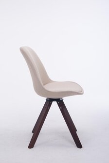 Bezoekersstoel Treyos Draaibaar Walnoot Stof Square, Creme