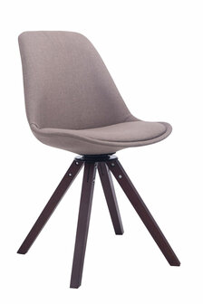 Bezoekersstoel Treyos Draaibaar Walnoot Stof Square, Taupe