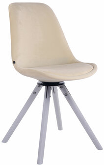 Eetkamerstoel Treyos Fluweel Rond wit, Creme