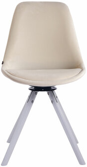 Eetkamerstoel Treyos Fluweel Rond wit, Creme