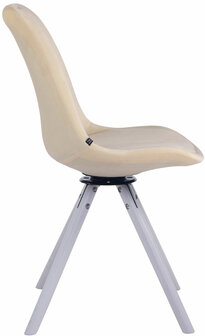 Eetkamerstoel Treyos Fluweel Rond wit, Creme