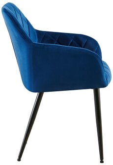 2-delige set eetkamerstoel Menott fluweel B, Blauw