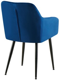 2-delige set eetkamerstoel Menott fluweel B, Blauw