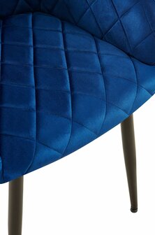 2-delige set eetkamerstoel Menott fluweel B, Blauw