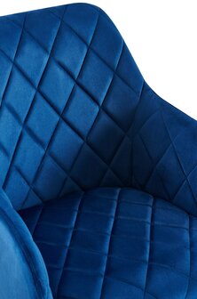 2-delige set eetkamerstoel Menott fluweel B, Blauw