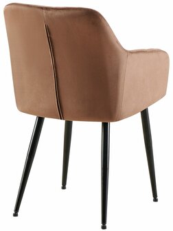 2-delige set eetkamerstoel Menott fluweel B, Bruin
