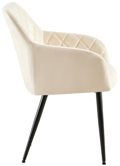 2-delige set eetkamerstoel Menott fluweel B, Creme