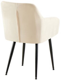 2-delige set eetkamerstoel Menott fluweel B, Creme