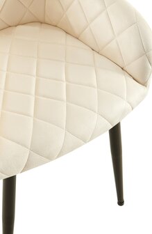 2-delige set eetkamerstoel Menott fluweel B, Creme