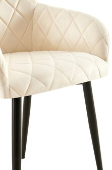 2-delige set eetkamerstoel Menott fluweel B, Creme