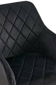 2-delige set eetkamerstoel Menott fluweel B, Zwart