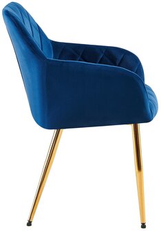 2-delige set eetkamerstoel Menott fluweel G, Blauw