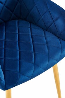 2-delige set eetkamerstoel Menott fluweel G, Blauw