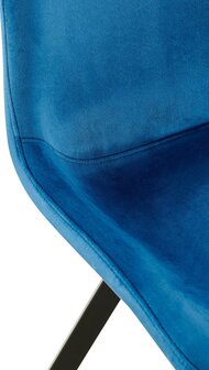 2-delige set eetkamerstoel Liwis fluweel, Blauw