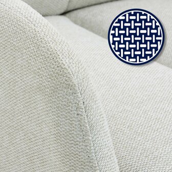 2-delige set eetkamerstoel Semors stof, Creme
