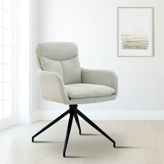 2-delige set eetkamerstoel Semors stof, Creme