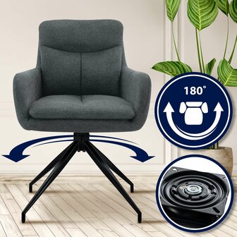 Set van 2 eetkamerstoelen Semors Stof, Grijs