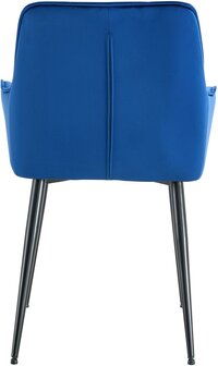2-delige set eetkamerstoel Firndili fluweel, Blauw