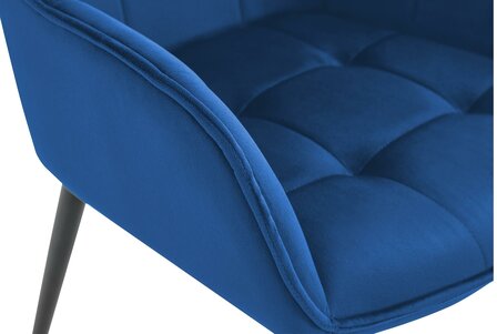 2-delige set eetkamerstoel Firndili fluweel, Blauw