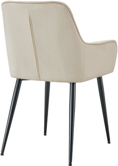 2-delige set eetkamerstoel Firndili fluweel, Creme